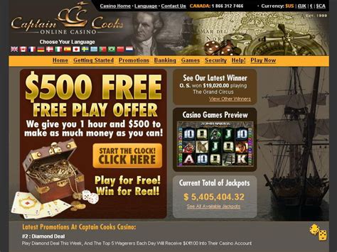 Play at the Captain Cooks Online Casino with a Special Bonus!.